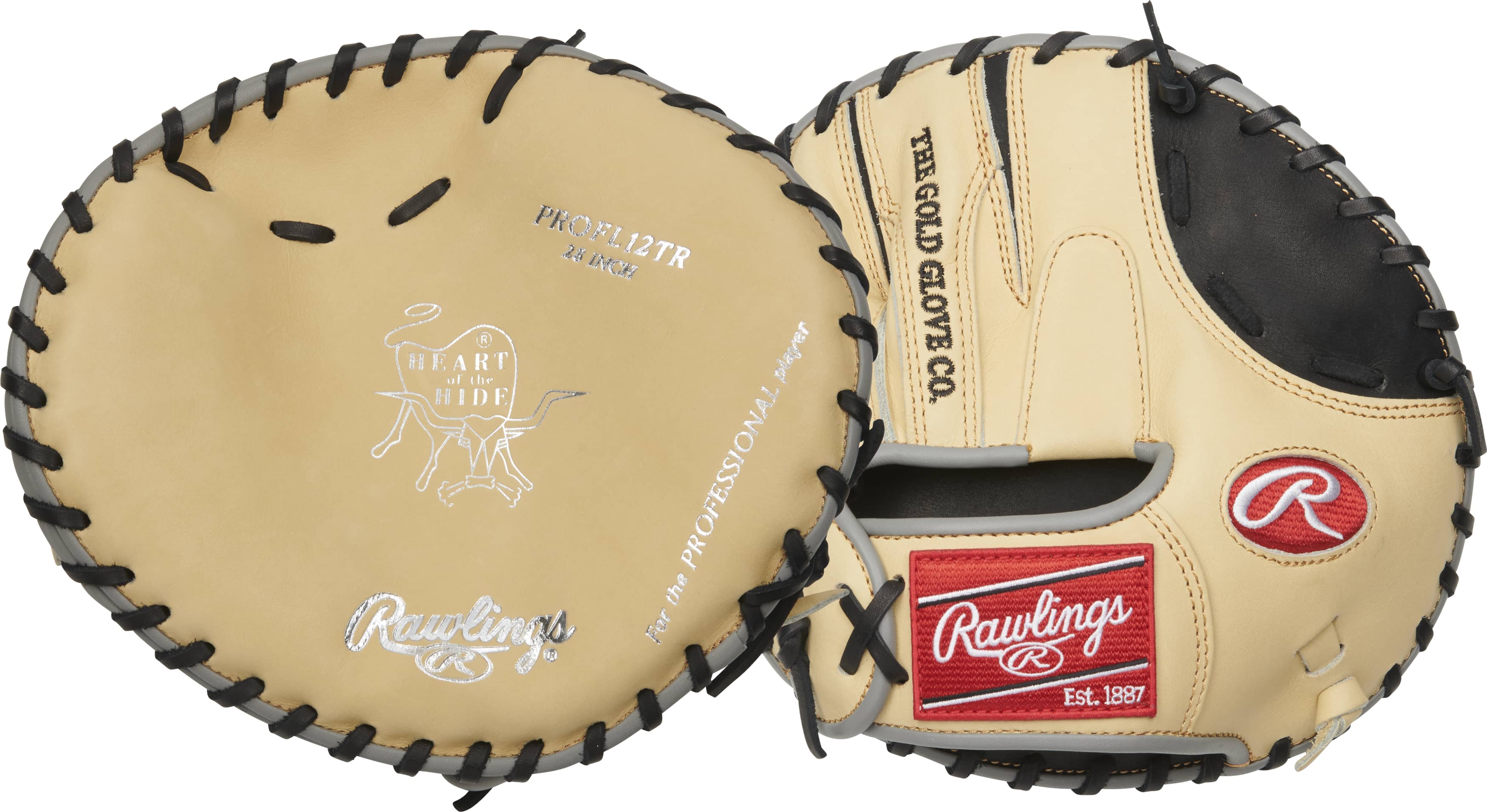 HEART OF THE HIDE 28-INCH TRAINER GLOVE, RHT, CAMEL/BLACK (PROFL12TR)