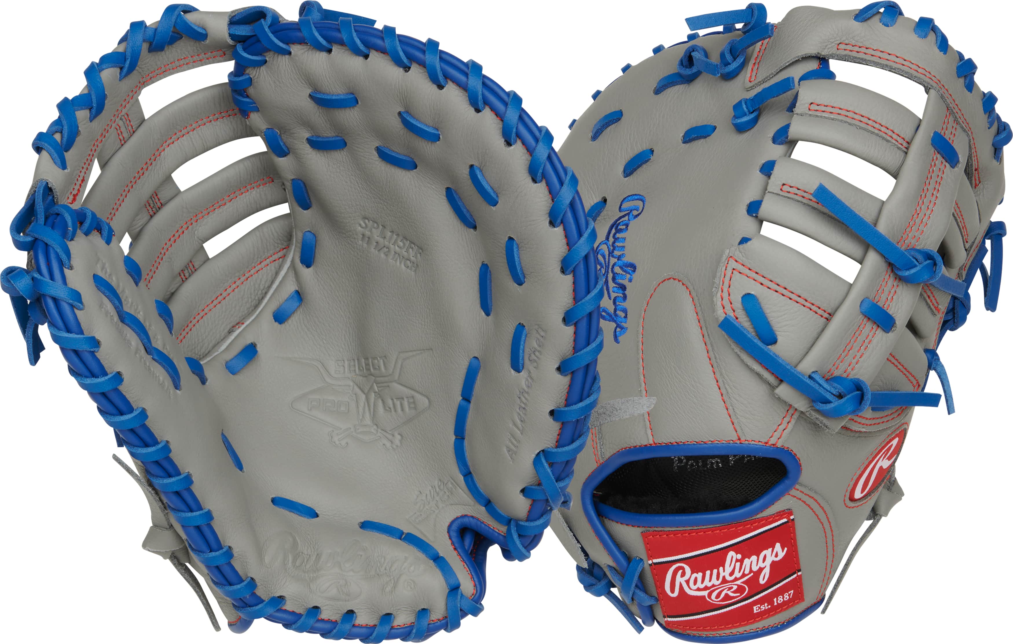 SELECT PRO LITE SERIES FREDDIE FREEMAN YOUTH FIRST BASE MITT 11.5-INCH  BASEBALL GLOVE, RHT, GRAY/BLUE (SPL115FF)